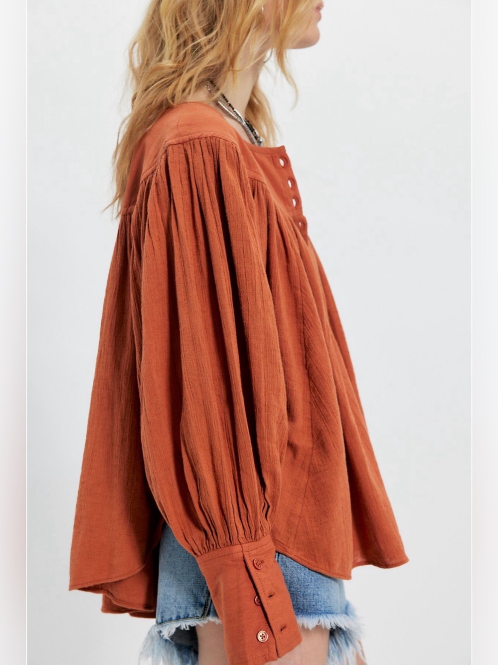 NWT Free People Malibu Crinkle Top - Size Medium